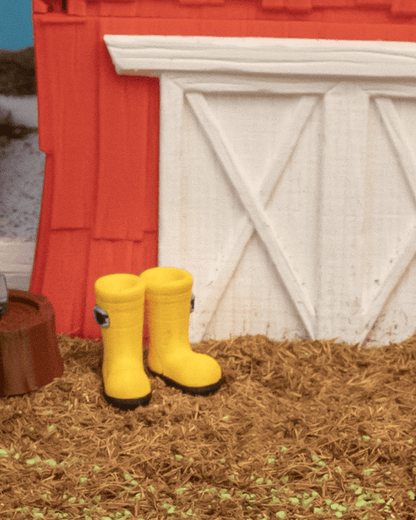 3D-Printed Farmer Boots by STLFlix – Rustic Farmhouse Decor & Collectible Miniature Accent