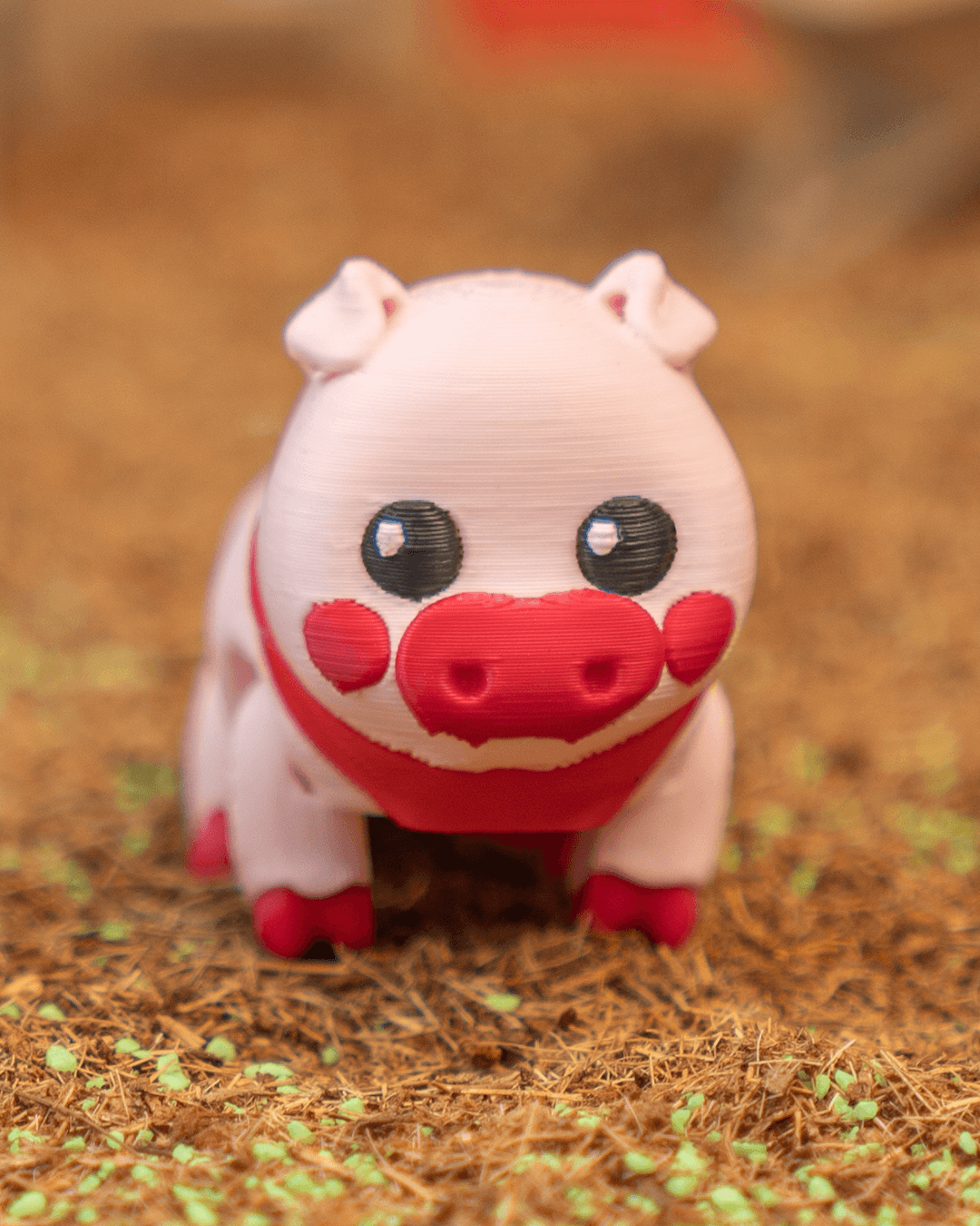 3D-Printed Willow the Pig – Rustic Farmhouse Miniature & Keychain
