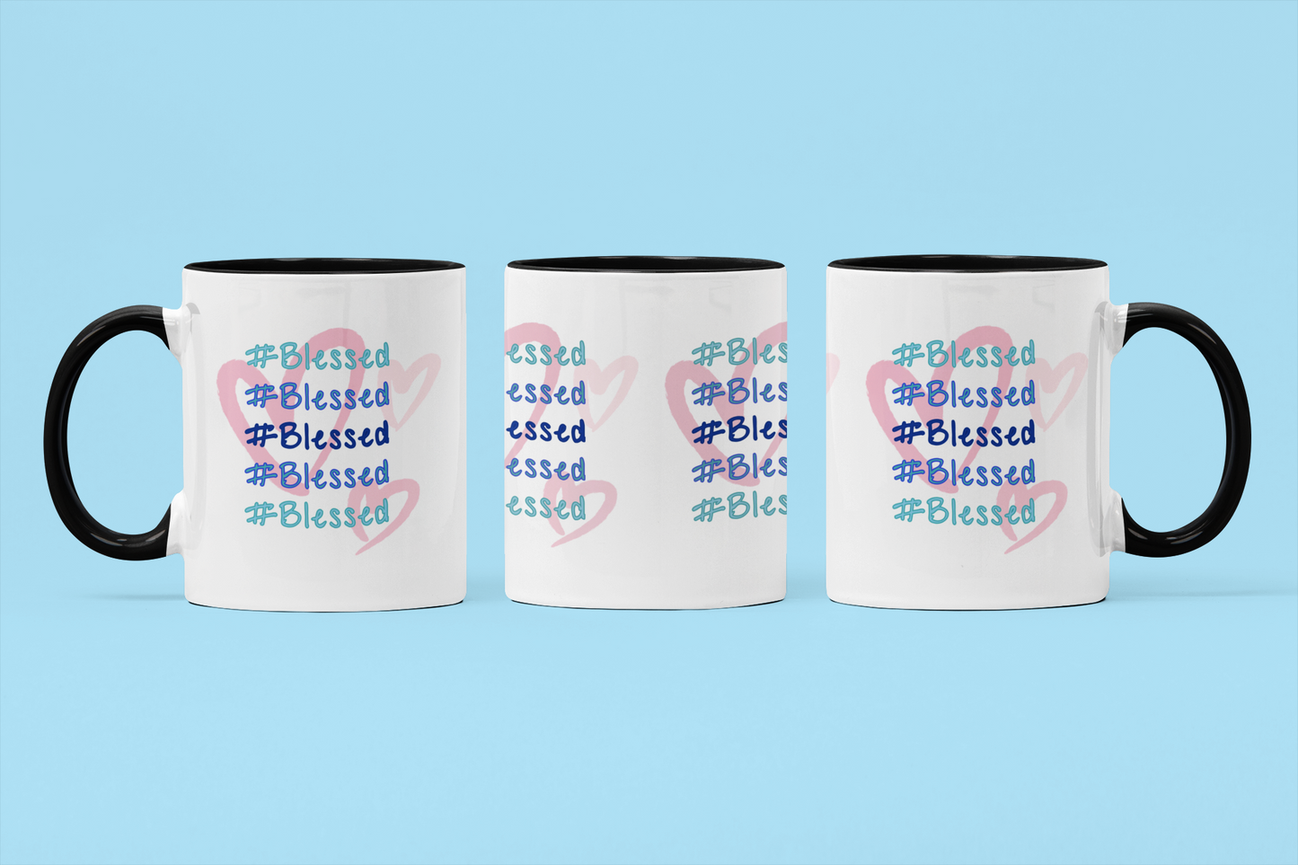 Stylish "#Blessed" Ceramic Mug with Heart Design - Perfect Gratitude Gift