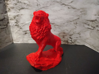 Majestic Asiatic Lion 3D Printed Statue – 26 Vibrant Colors, Articulate Features, Perfect Home and Office Decor