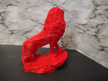 Majestic Asiatic Lion 3D Printed Statue – 26 Vibrant Colors, Articulate Features, Perfect Home and Office Decor