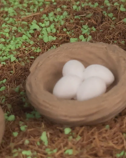 3D-Printed Eggs in a Nest by STLFlix – Rustic Farmhouse Decor & Collectible Miniature Accent