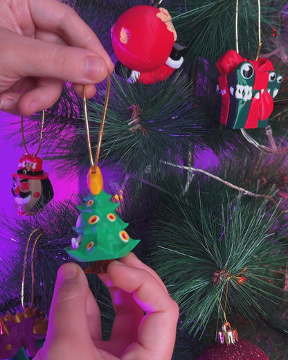 Christmas Treemic Ornament by STLFlix - Quirky Monster Christmas Tree Decor