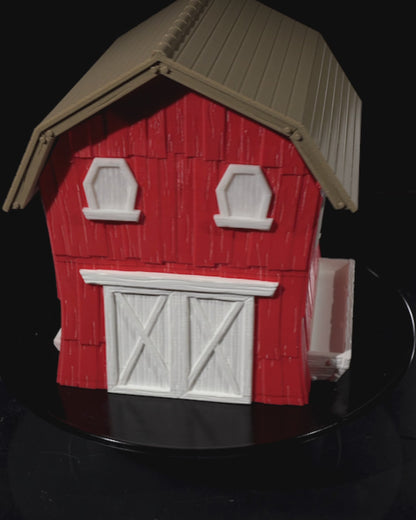 3D-Printed Animal Barn Container – Rustic Farmhouse Decor & Collectible Storage