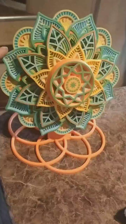 Versatile Spinning Mandala 3D Print - Customizable Meditation Art & Home Decor