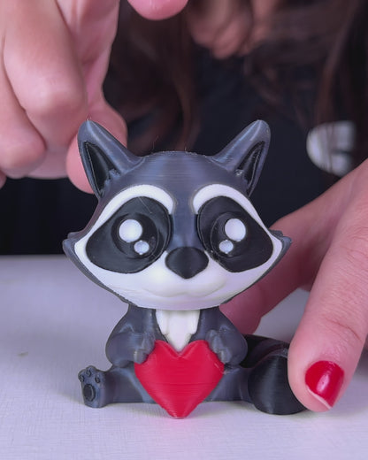 Raccoon Heart Clicker Fidget – Cute Woodland Animal Sensory Toy