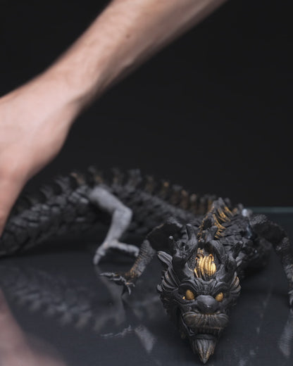 Loooong Dragon 3D Print - Articulated Chinese Dragon Statue in 26 Vibrant Colors, Unique Fidget Toy