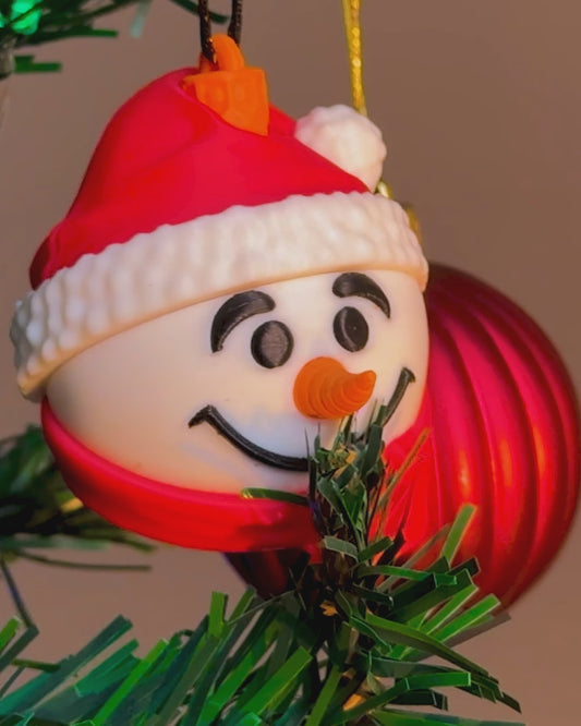 Snowman Christmas Ornament by STLFlix - Cheerful Holiday Decor for Tree and Home