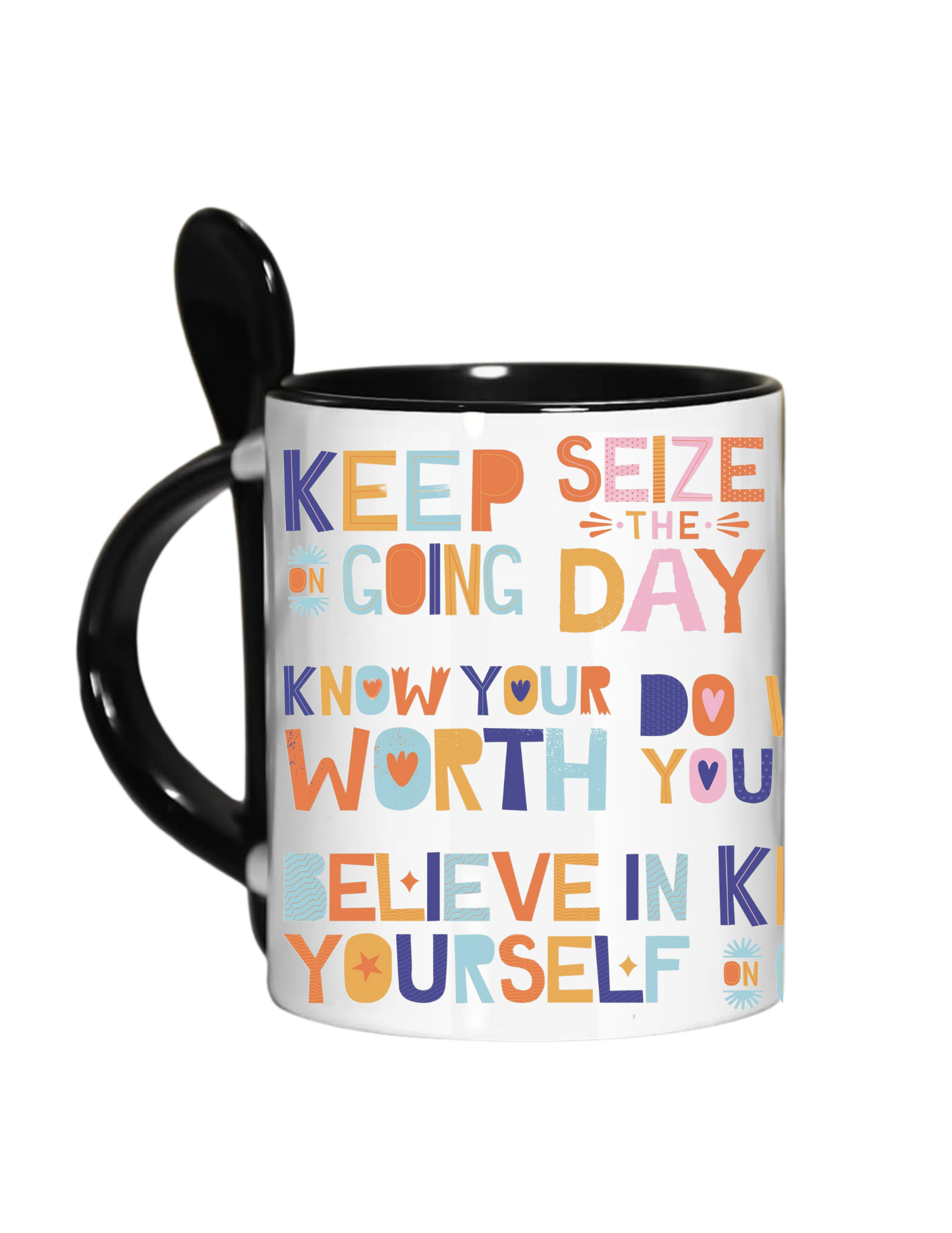 Self Love Motivational Mug – Inspirational Quotes, Positive Affirmations, Unique Typography – Perfect Ceramic Coffee or Tea Cup Gift