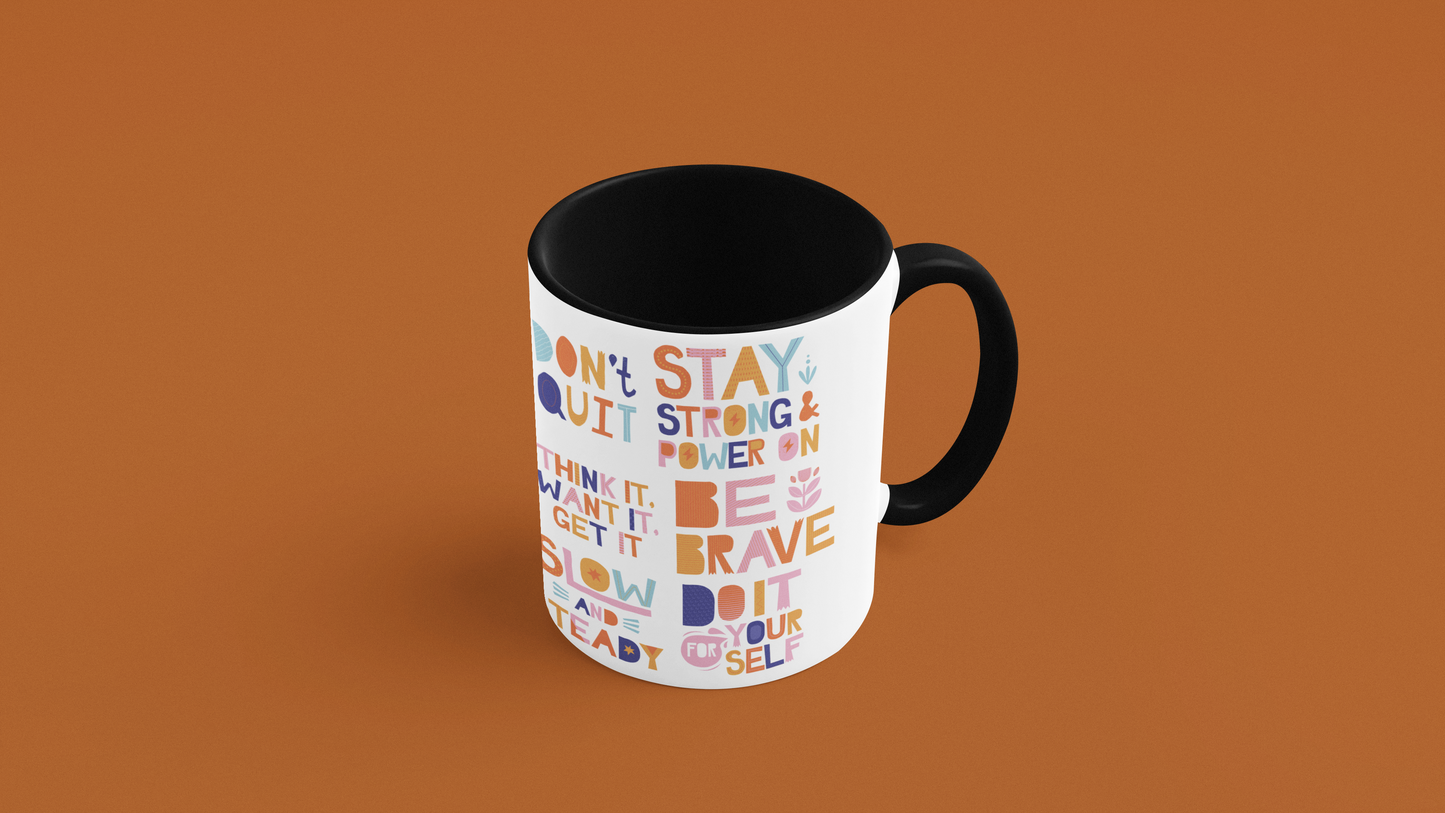 Self Love Motivational Mug – Inspirational Quotes, Positive Affirmations, Unique Typography – Perfect Ceramic Coffee or Tea Cup Gift